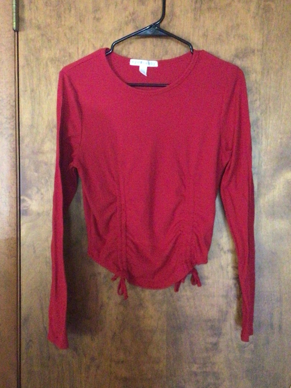 Red Long-Sleeve Drawstring Top - Women
